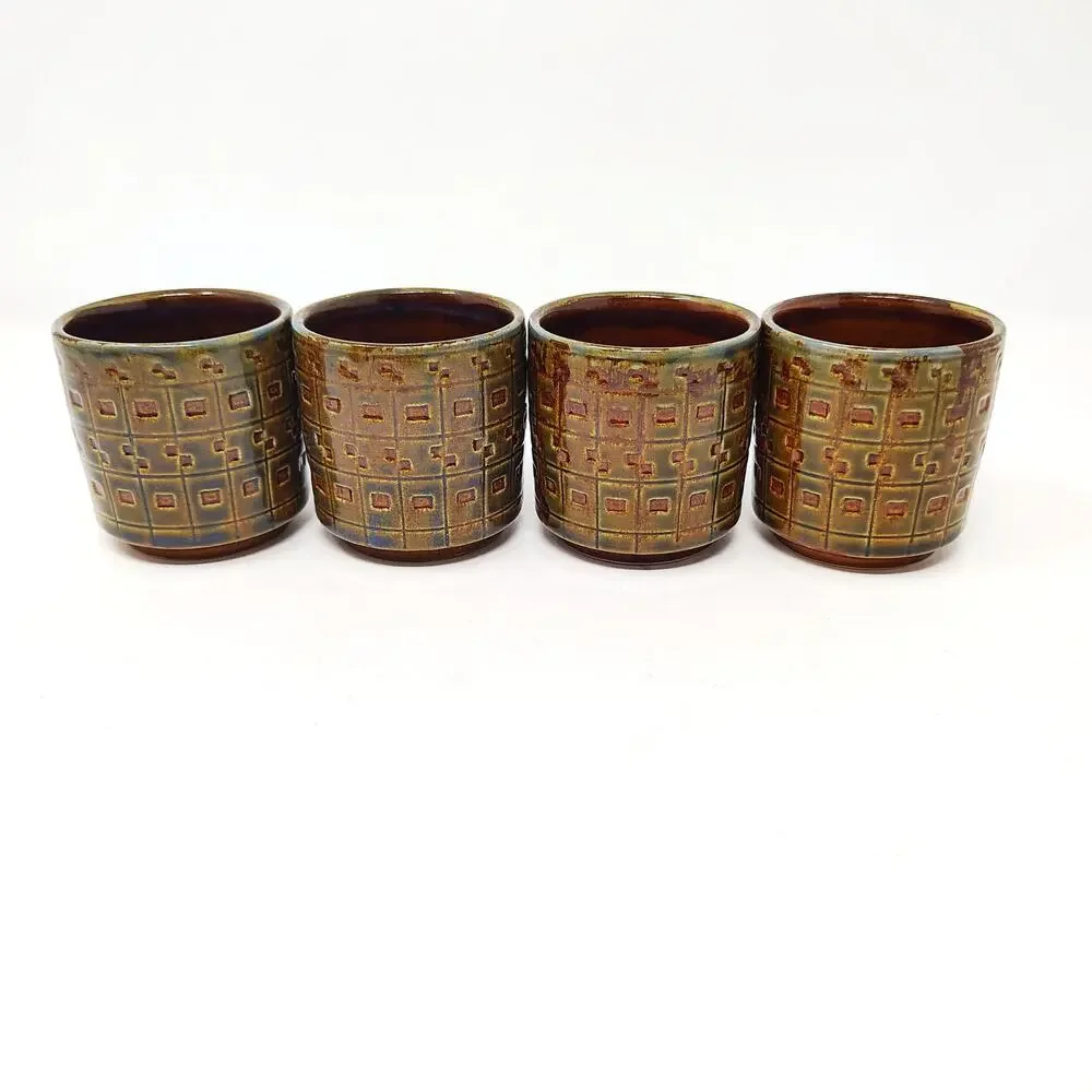 Pier 1 Imports Tenmokuyu Stoneware Teapot Tea Set Bamboo Japanese
